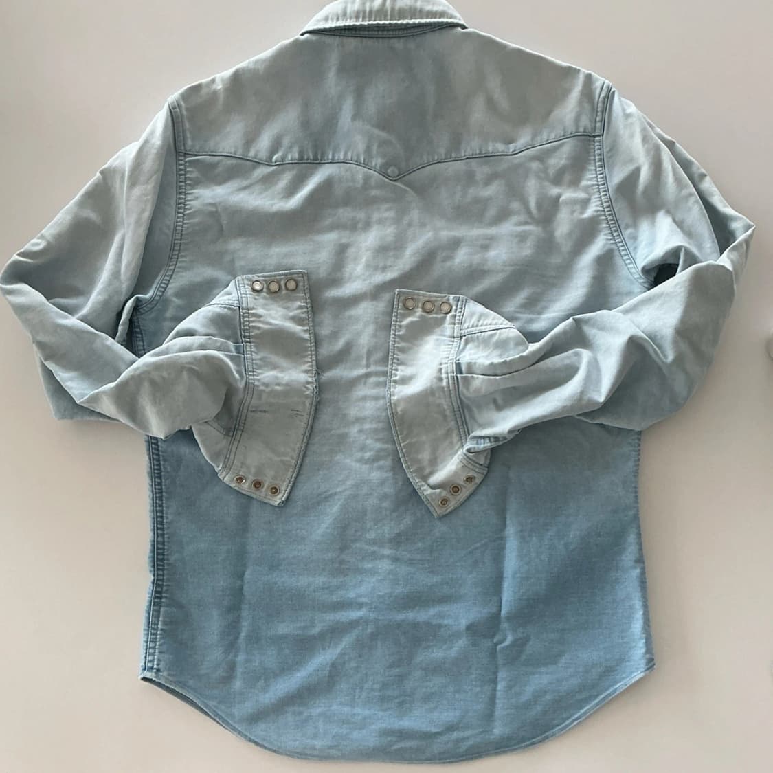 RRL 더블알엘 워시드 데님 웨스턴 셔츠 연청 상품이미지5
