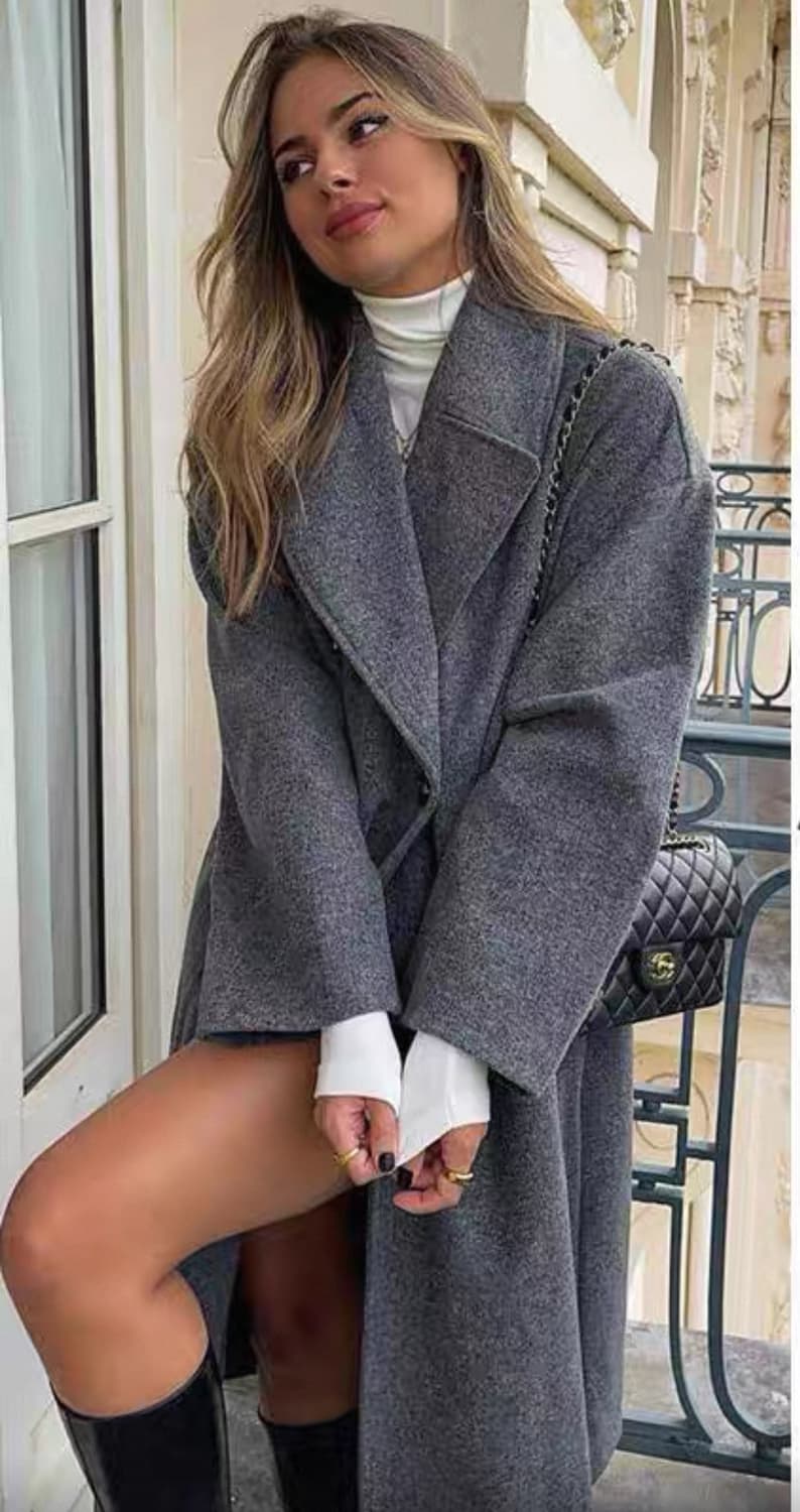 자라(ZARA) 그레이 울 코트 상품이미지1