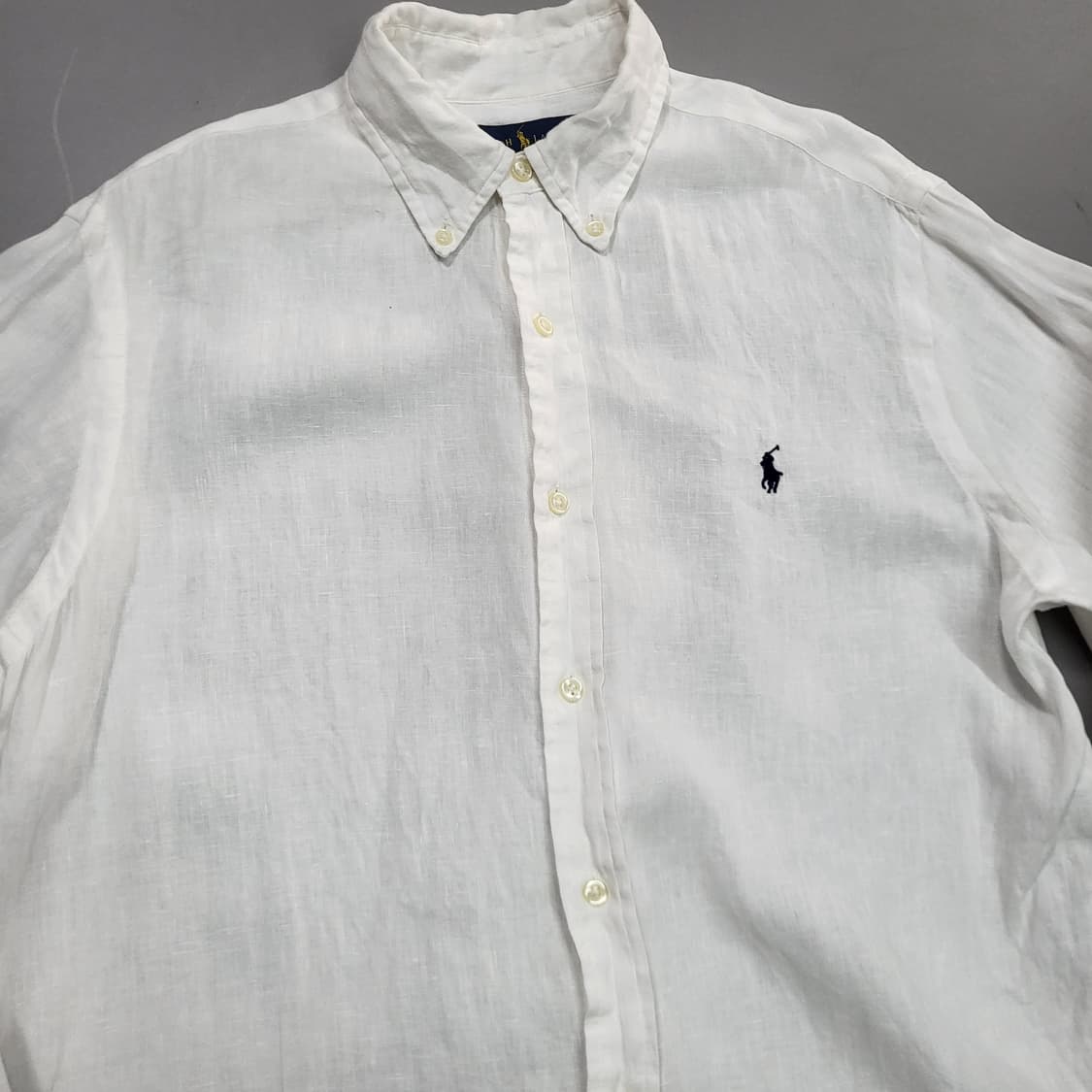 폴로 랄프로렌 신형 린넨 화이트 셔츠 M 클래식핏 상품이미지3