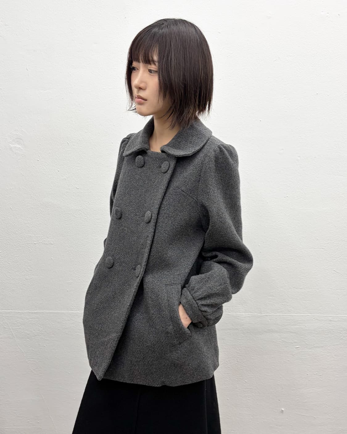 츠모리 치사토 퍼프 디테일 더블 자켓 상품이미지3