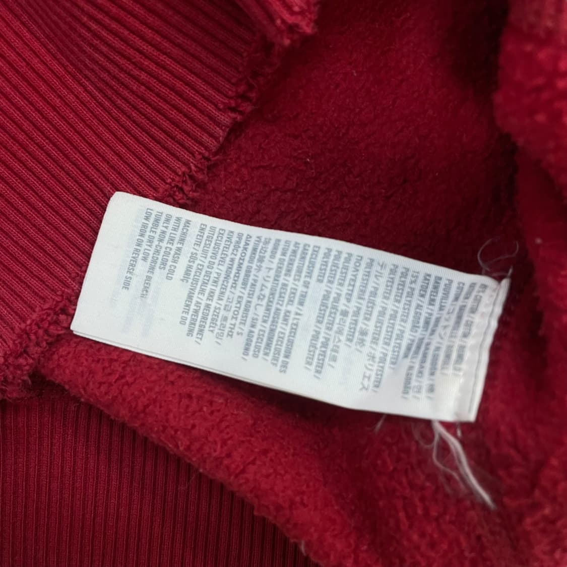 아베크롬비 스펠 로고 후드집업 딥레드 상품이미지5