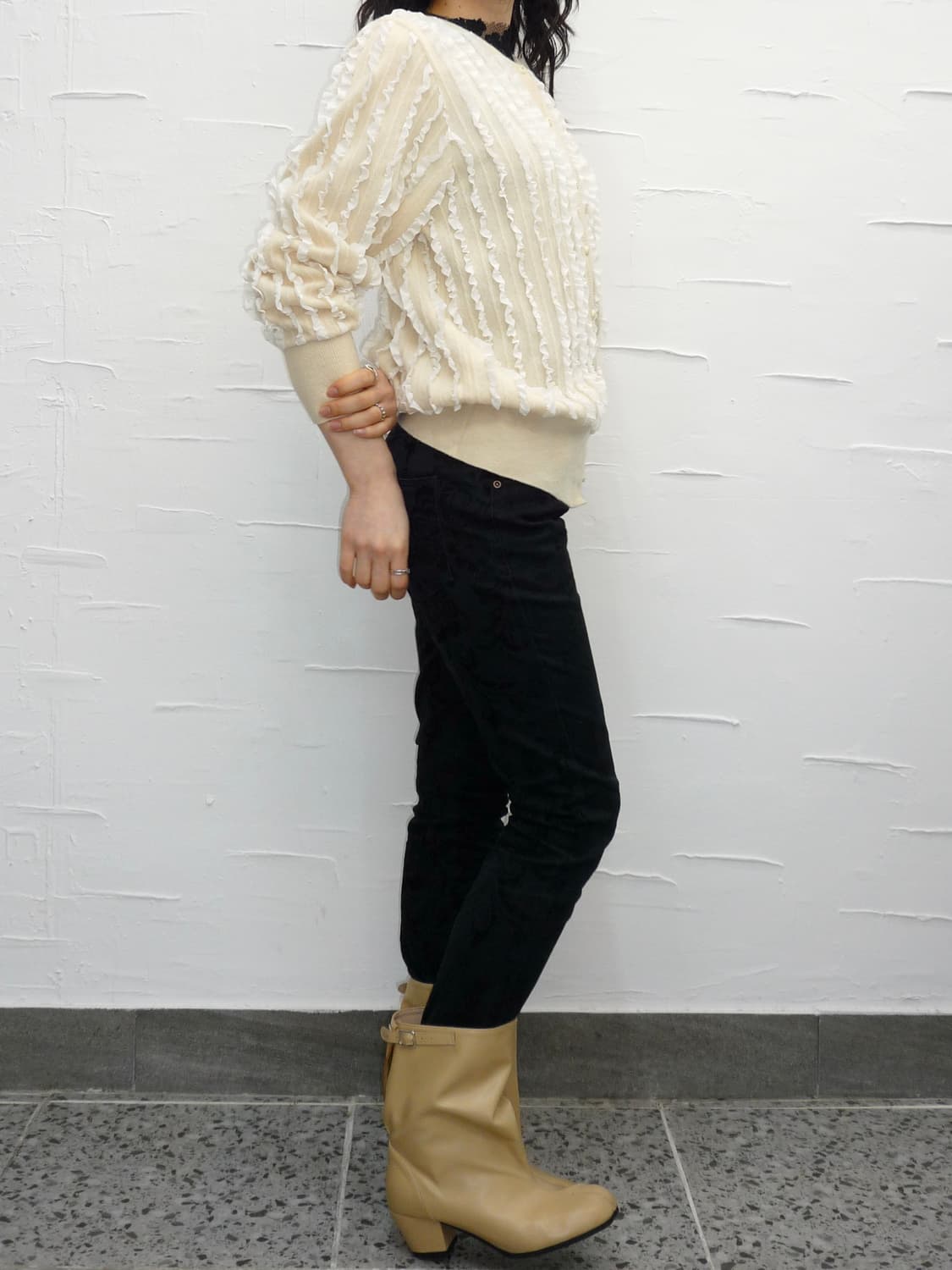 black jacquard skinny jeans 상품이미지3