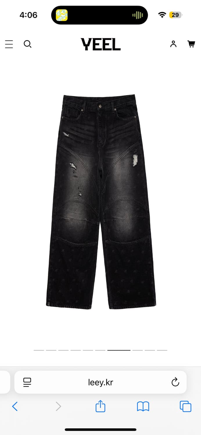 Yeel 데님팬츠 LOGO PRINT PANELED PANTS BLAC 상품이미지4