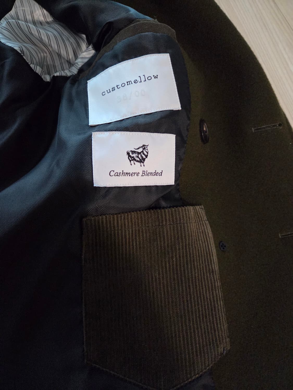 커스텀멜로우 더블 코트 카키 (100사이즈) 상품이미지2