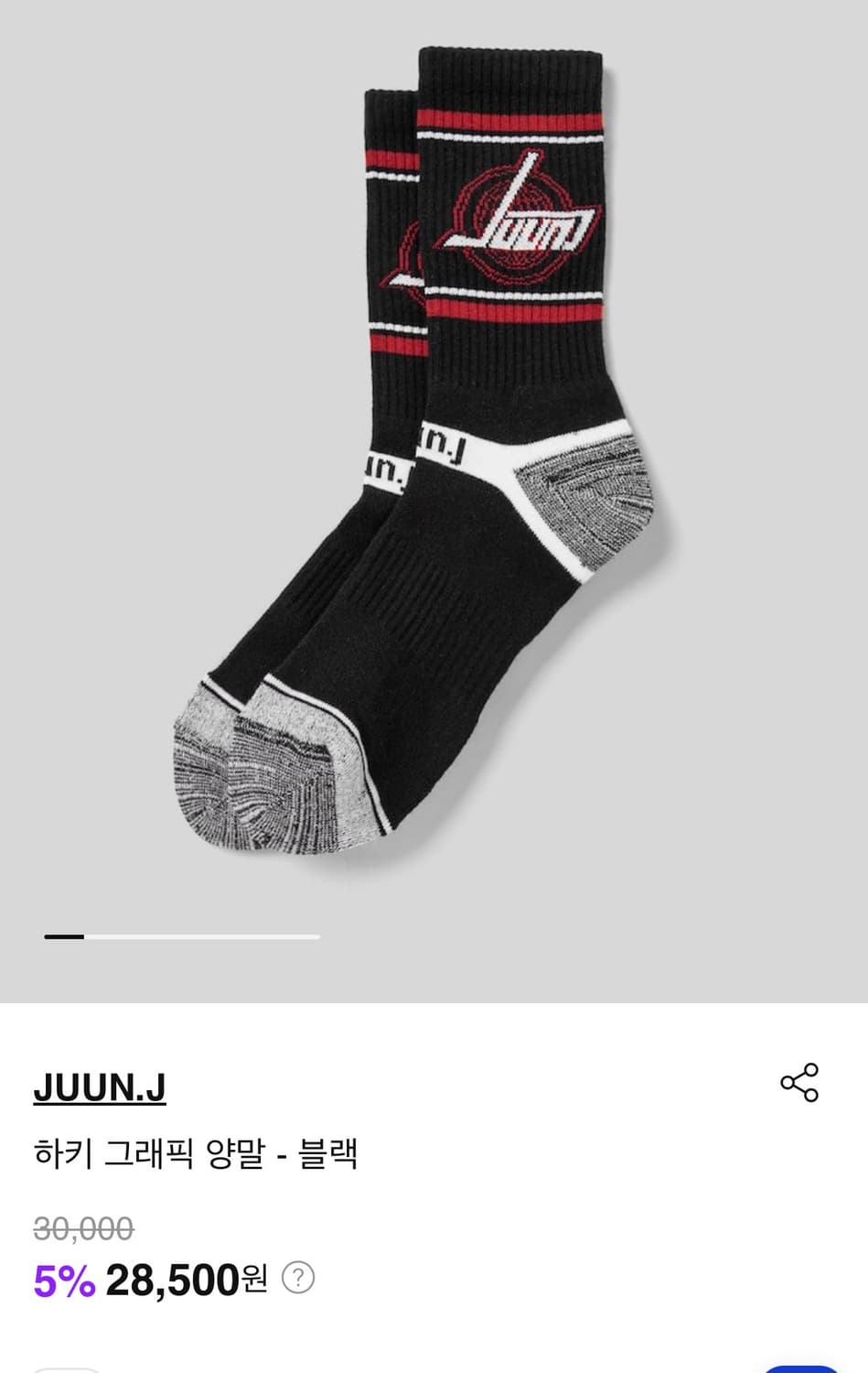 준지 JUUN.J 하키 그래픽 양말 새상품 상품이미지2