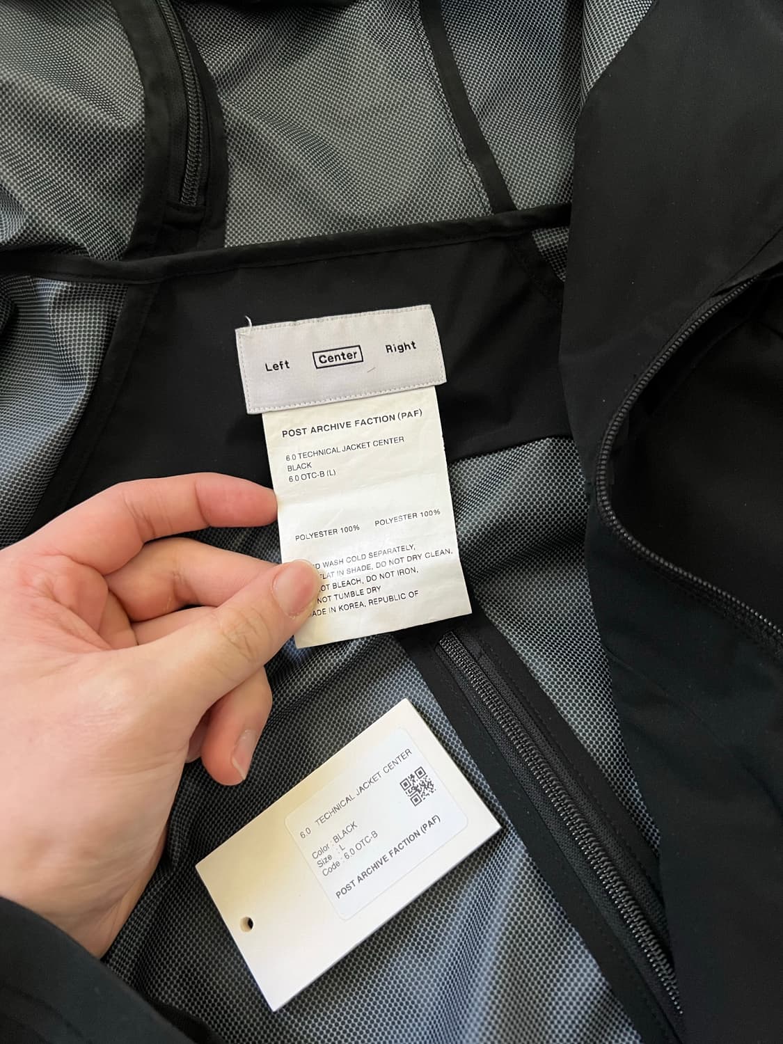 (L) PAF 6.0 테크니컬 자켓 센터 블랙 파프 상품이미지5
