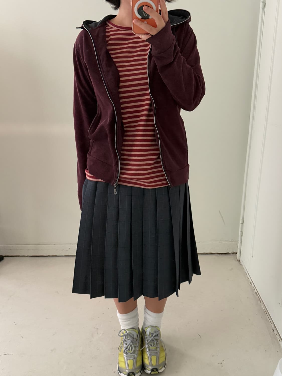 일본빈티지 일본교복 핀턱 플리츠 롱스커트 상품이미지5