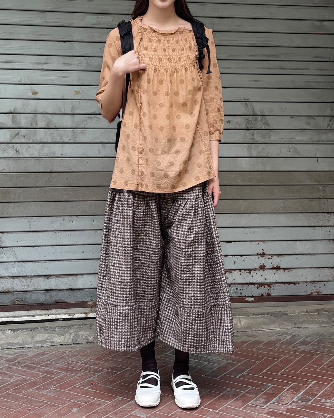 SONIA RYKIEL ash apricot dot blouse 상품이미지2