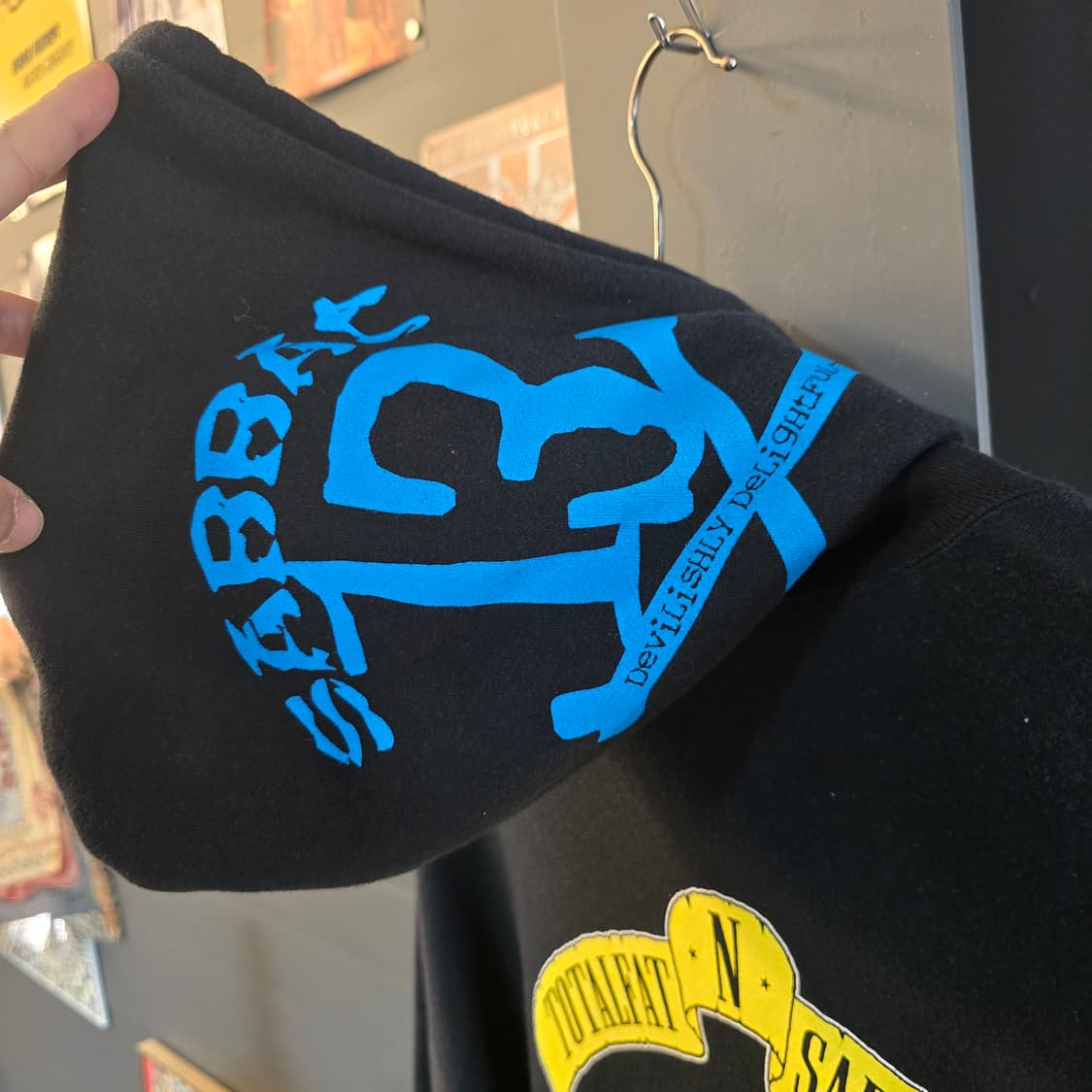 밴드 후드티 토탈패트 스컬 프린팅 후드집업 블랙 XL 오버핏 상품이미지7