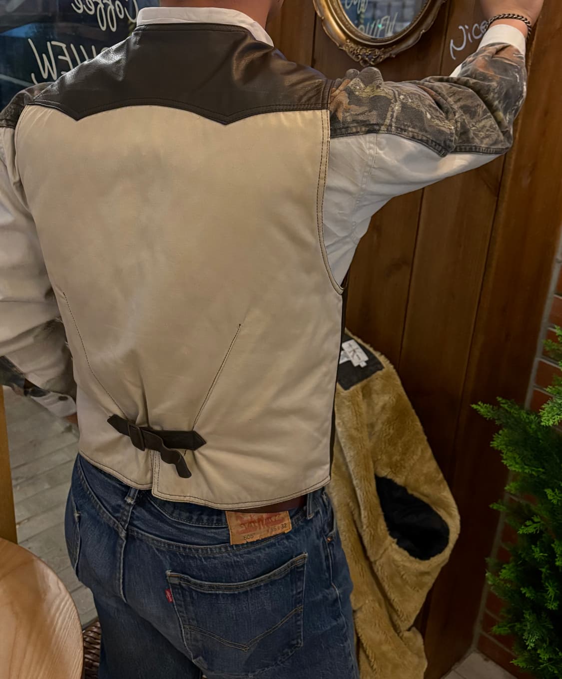 소가죽 레더 투톤 베스트 🐐 상품이미지2