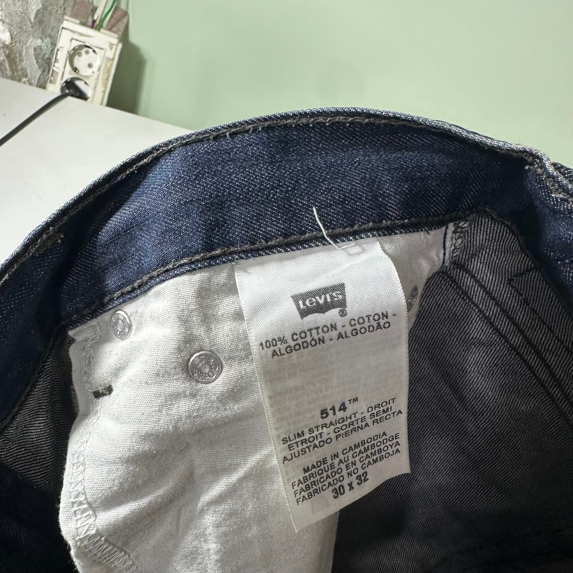 S-M 리바이스514 USA 진청워시드 슬림스트레이트핏 데님팬츠 청바지 상품이미지5