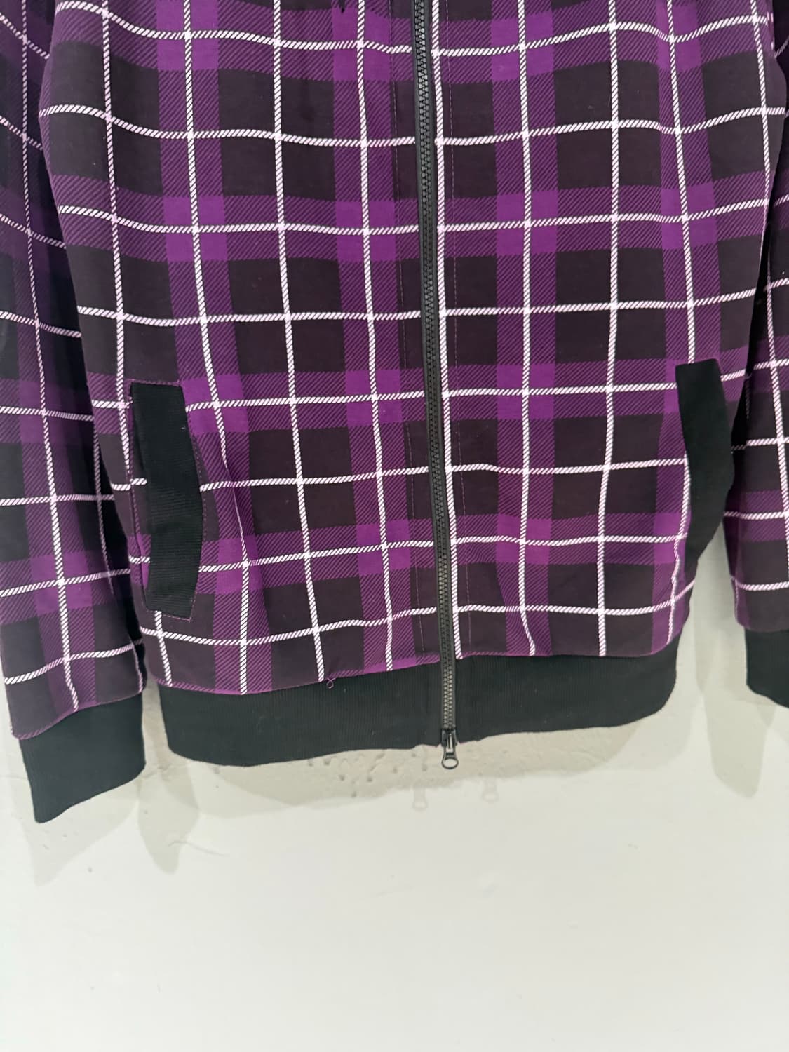 check pattern high-neck hood zip-up 상품이미지8