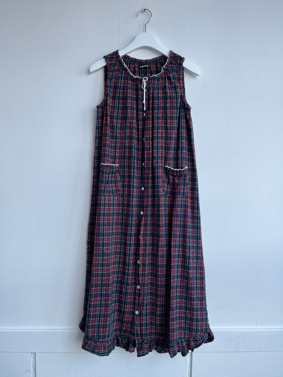 Angeliebe 레드 체크 원피스 상품이미지1