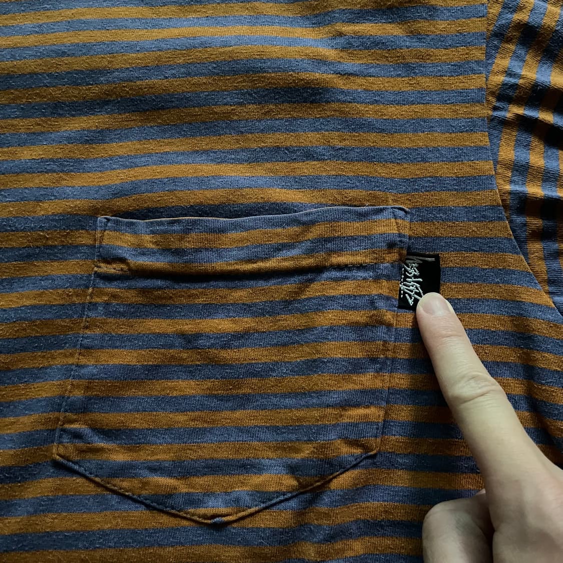 [L] 80s 빈티지 올드 스투시 스트라이프 티셔츠 상품이미지2