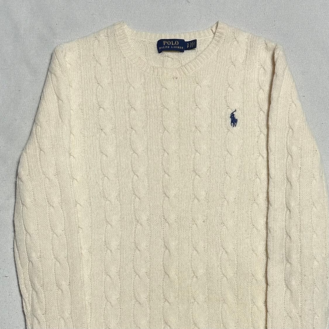 S 폴로랄프로렌 여성용 캐시미어 아이보리 케이블 니트 상품이미지1