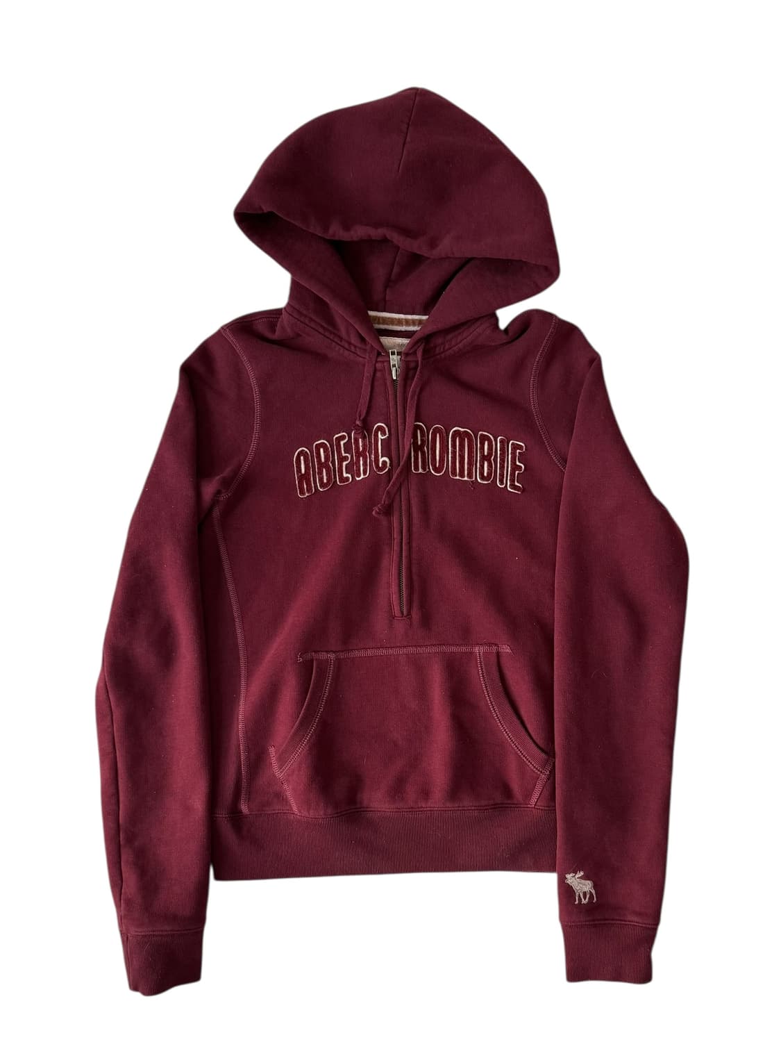 아베크롬비 버건디 후드 반집업 상품이미지5