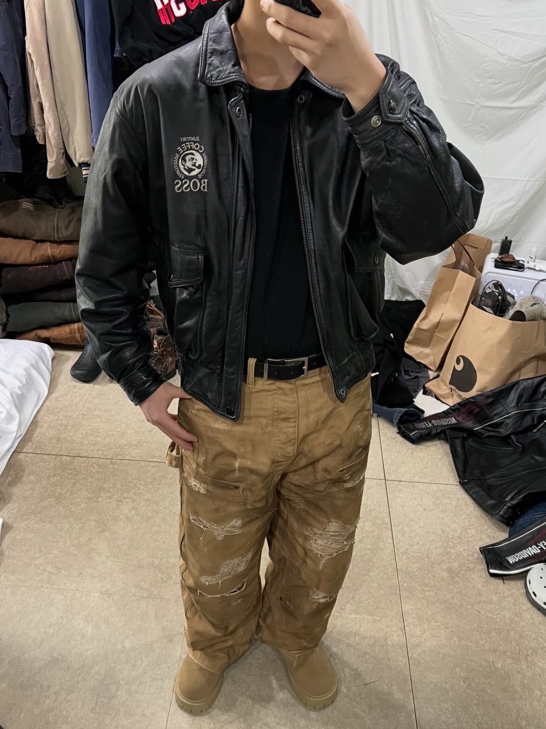 선토리보스 커피 가죽 자켓 상품이미지4