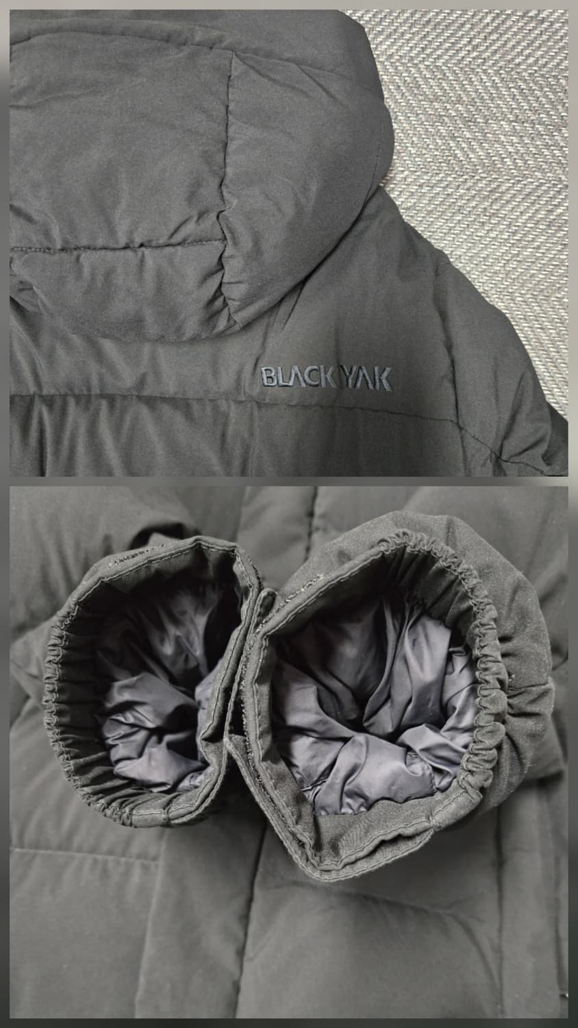 블랙야크 후드 롱 구스다운패딩 블랙 상품이미지4