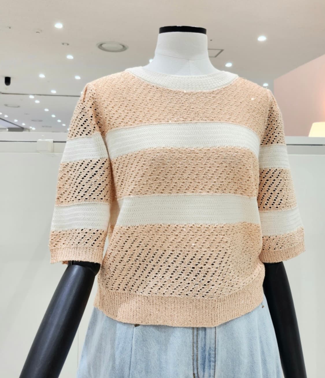 23ss 잇미샤 글리터 반팔 니트 55사이즈 상품이미지8