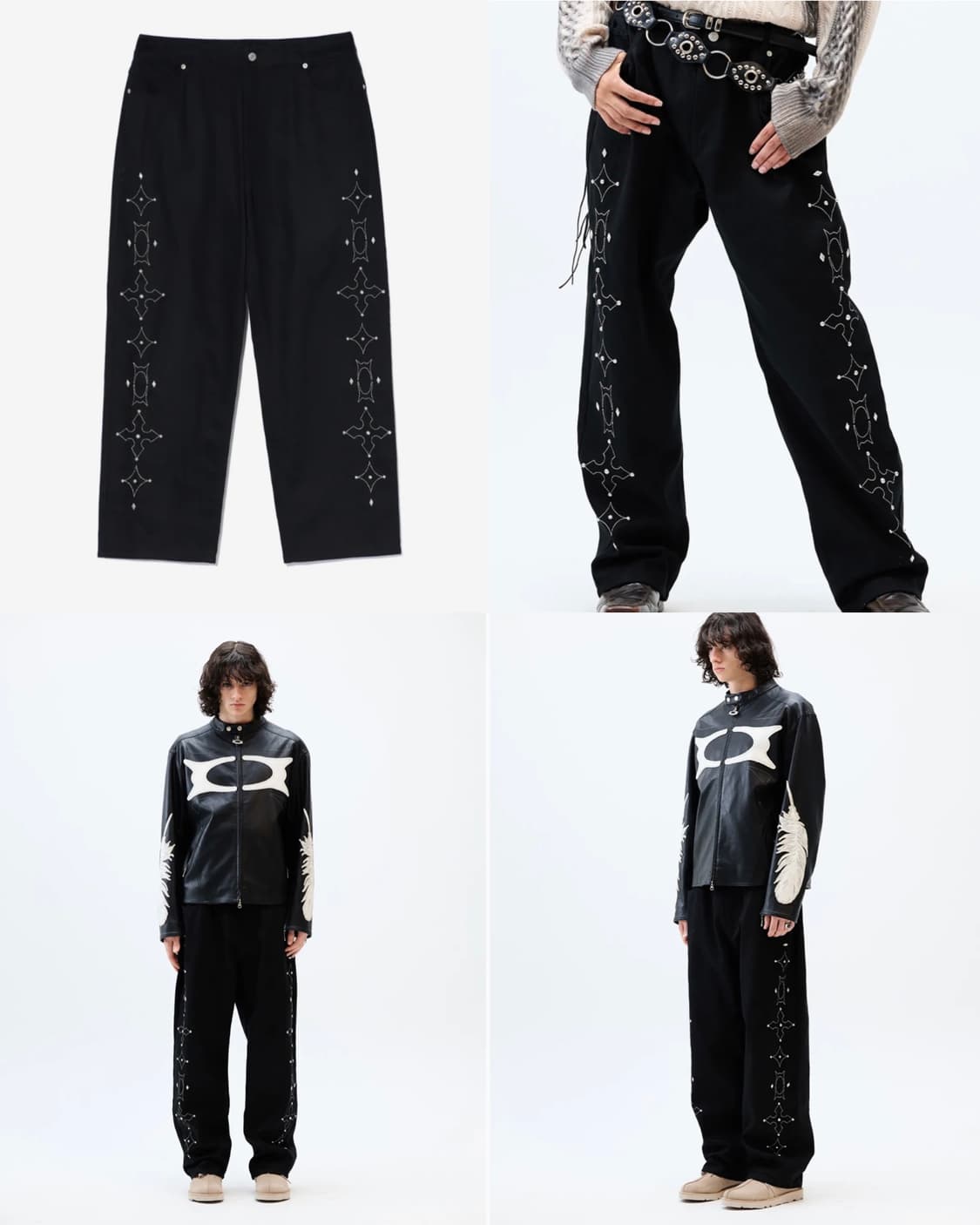 크리틱 웜홀 스터드 팬츠 블랙 바지 L 상품이미지4