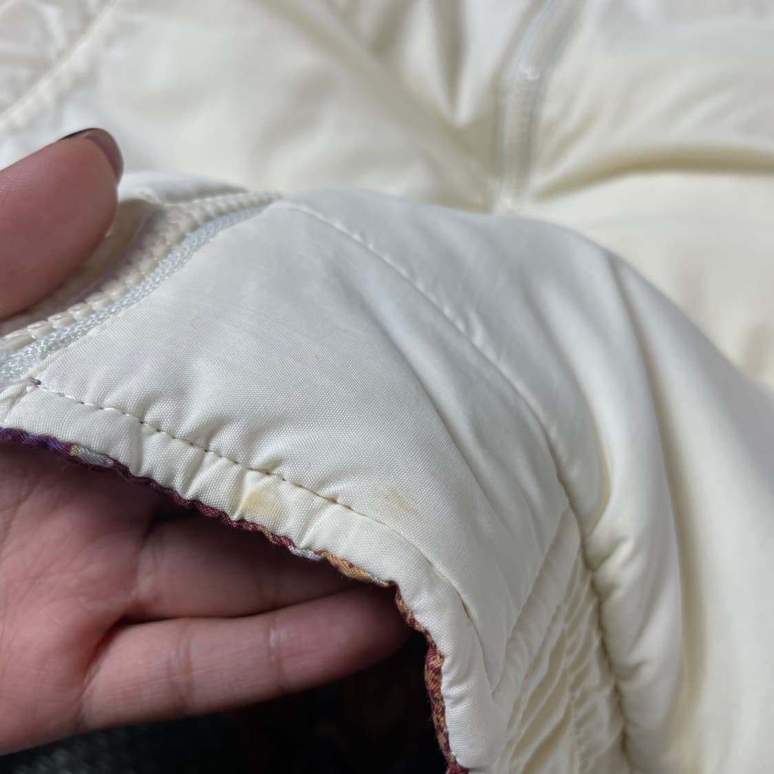 Lee 리 빈티지 오렌지 퍼플 패턴 리버시블 패딩 상품이미지6