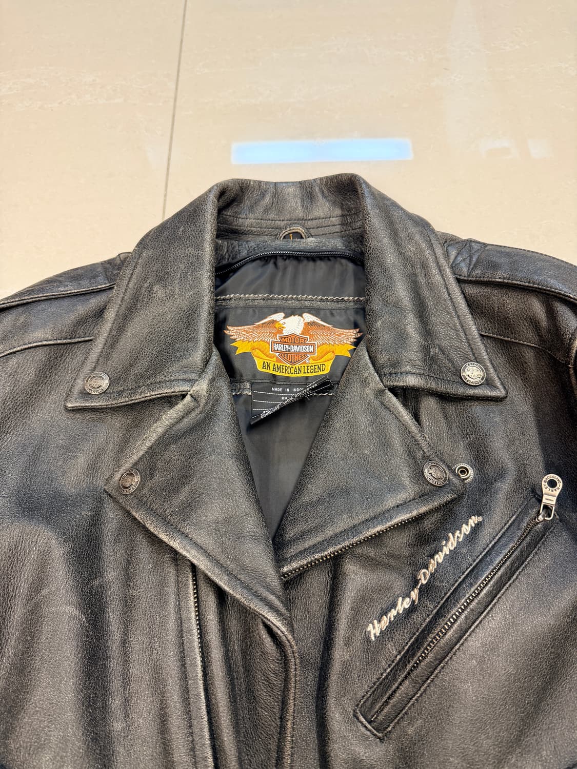 할리데이비슨 레더 빈티지워싱 라이더자켓 상품이미지3