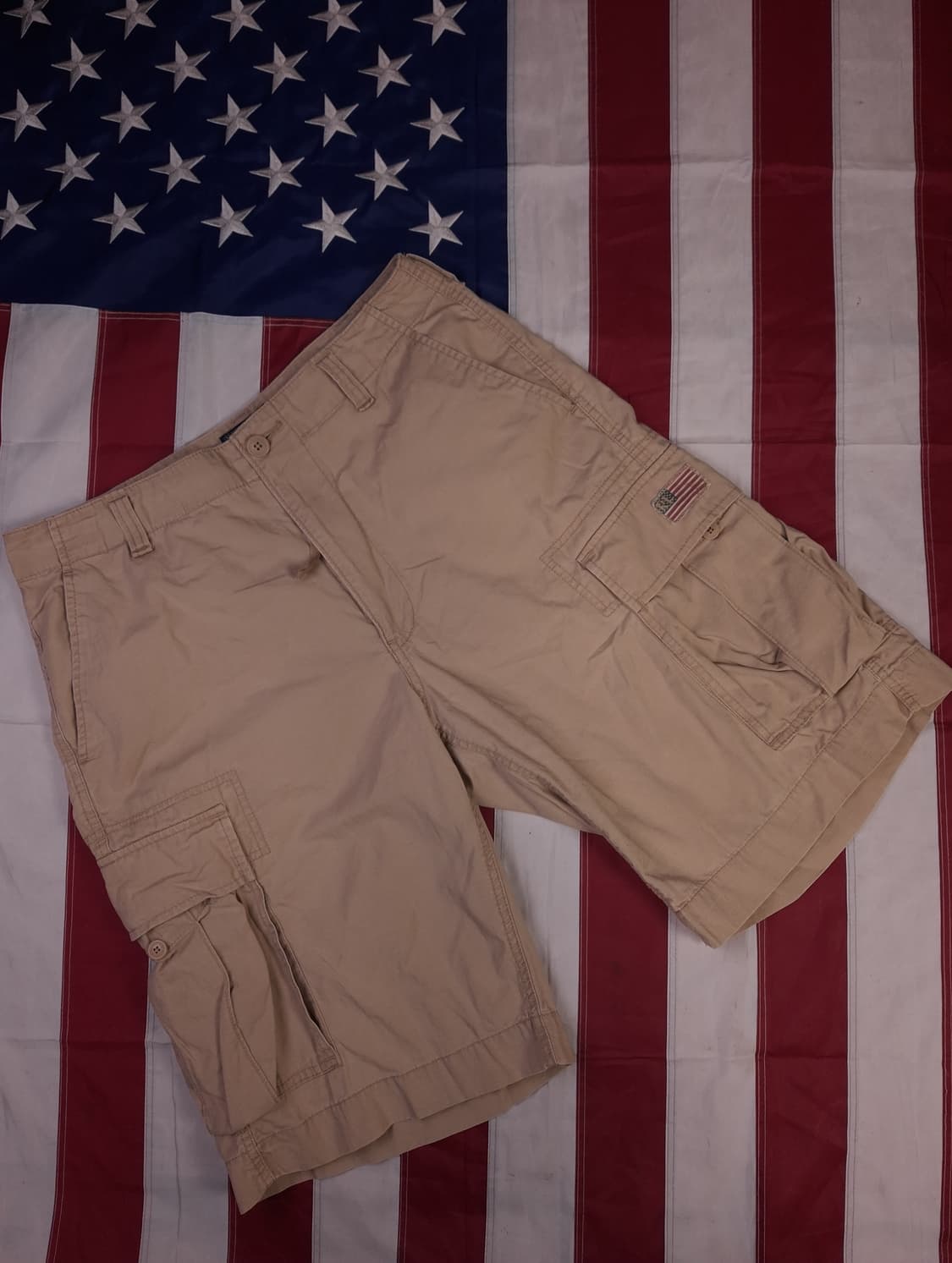 오리지날 폴로 진스 립스탑 성조기 카고 반바지 상품이미지6