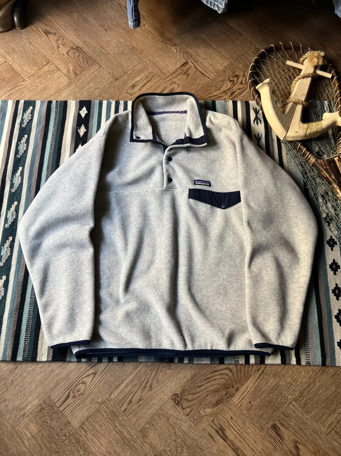 [L]파타고니아 신칠라 체스트 포켓 멜란지 플리스 풀오버 스웻셔츠 상품이미지1