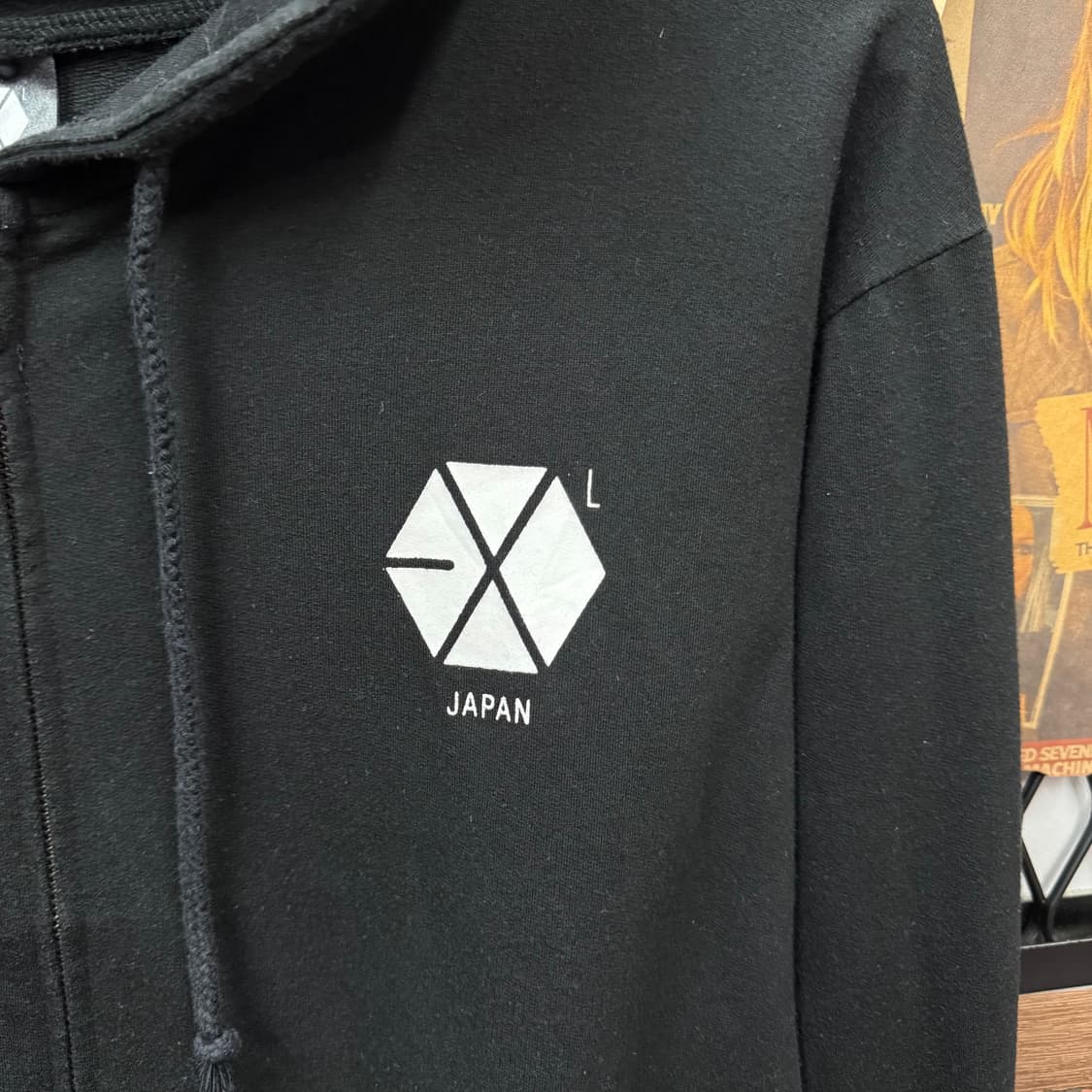 2015 엑소 일본 한정판 팬클럽 굿드 후드티 블랙 상품이미지5