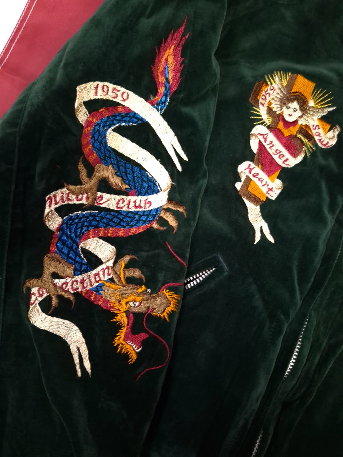 80's 일본판 오리지날 니콜클럽 벨벳 수베니어 리버서블 스카쟌 상품이미지5