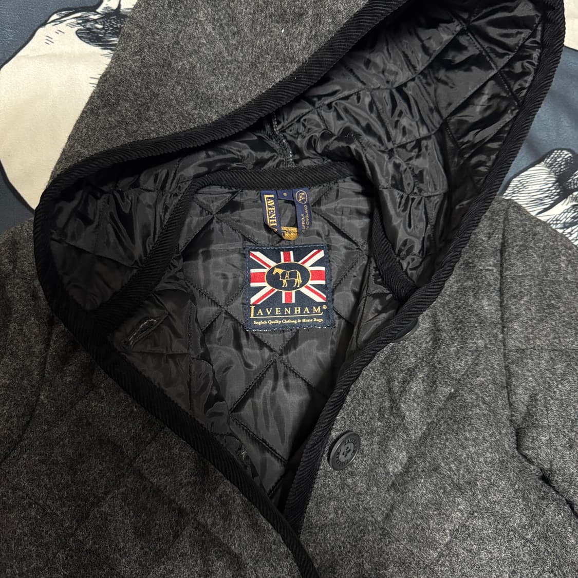 라벤햄 울 퀄팅 롱 자켓 6사이즈 xs 상품이미지2