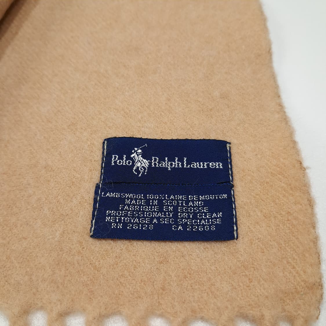 MX590 폴로 90s 스코틀랜드판 램스울 카멜 머플러 목도리 상품이미지5