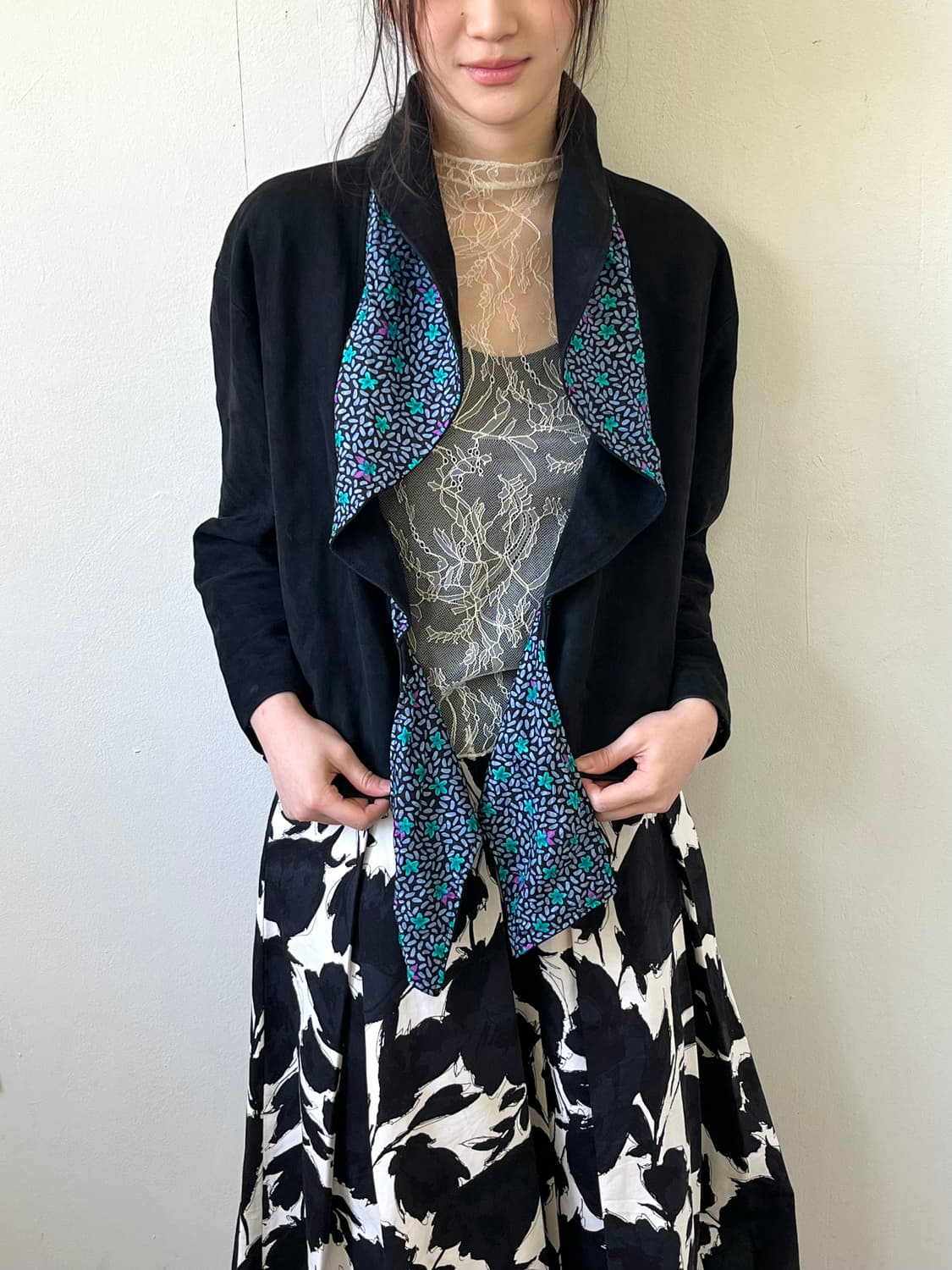 LADIVINA 블랙 스웨이드 자켓 상품이미지4