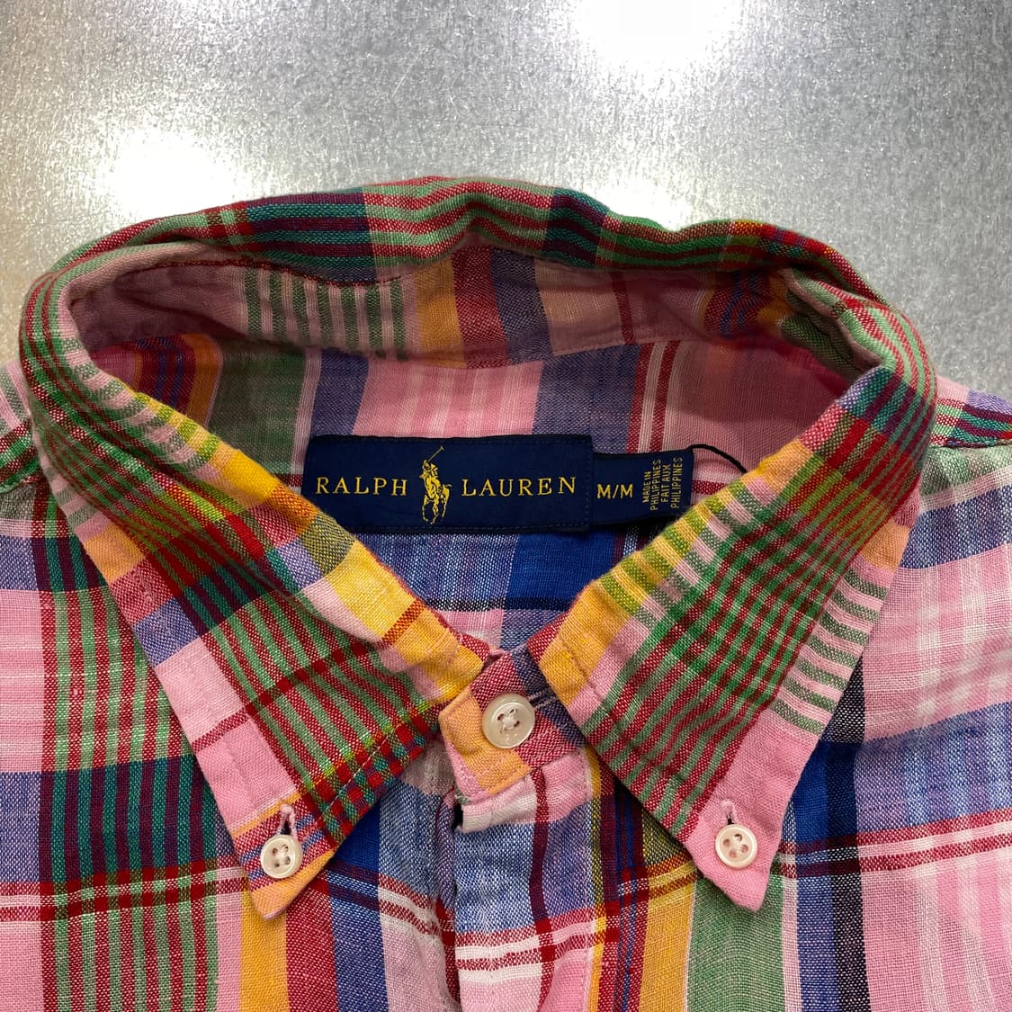 (M) POLO 폴로 랄프로렌 린넨 체크 반팔 셔츠 상품이미지8