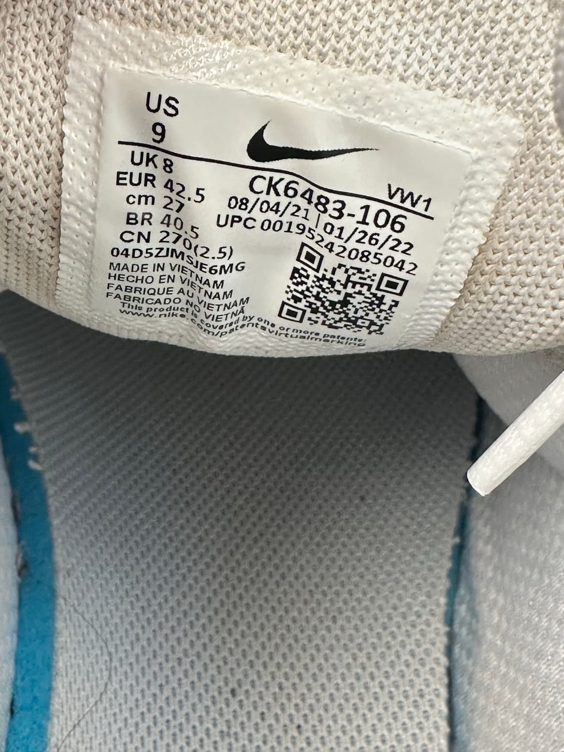 나이키 에어맥스 270 골프화 화이트/블루 270mm 상품이미지7