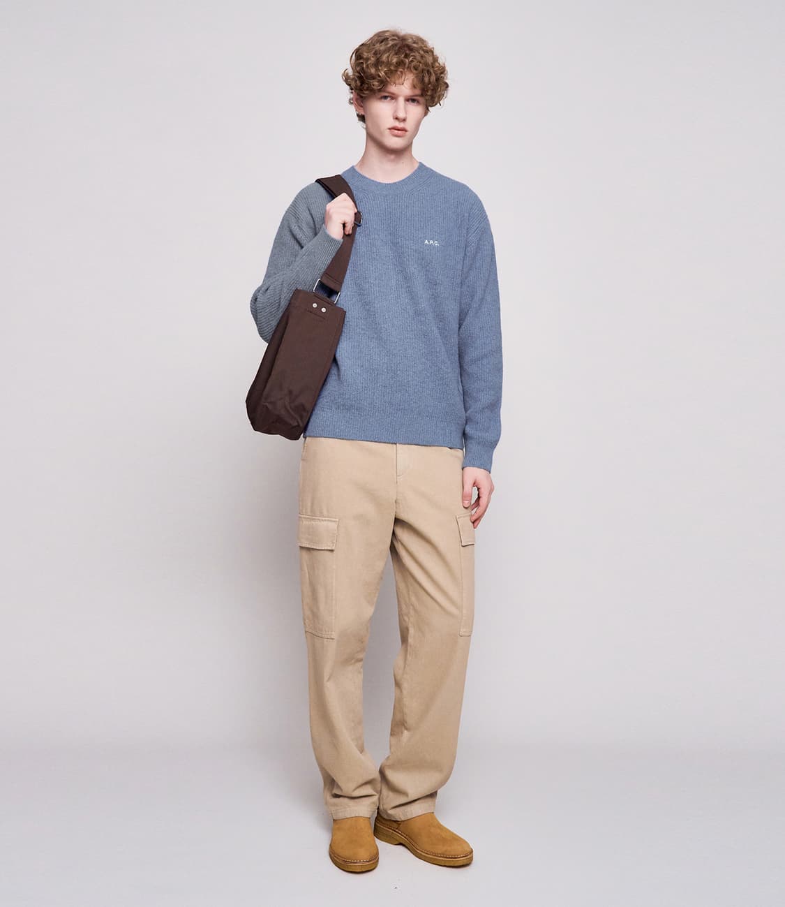 (새상품60%할인)APC 아페쎄 정품 남녀공용 저널 숄더백 나일론 브라운 상품이미지6