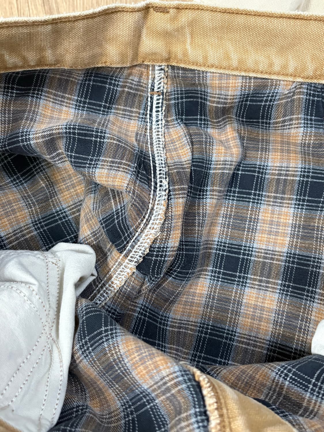 빈티지 칼하트 b111 플란넬 라인드 카펜터 베이지 상품이미지6