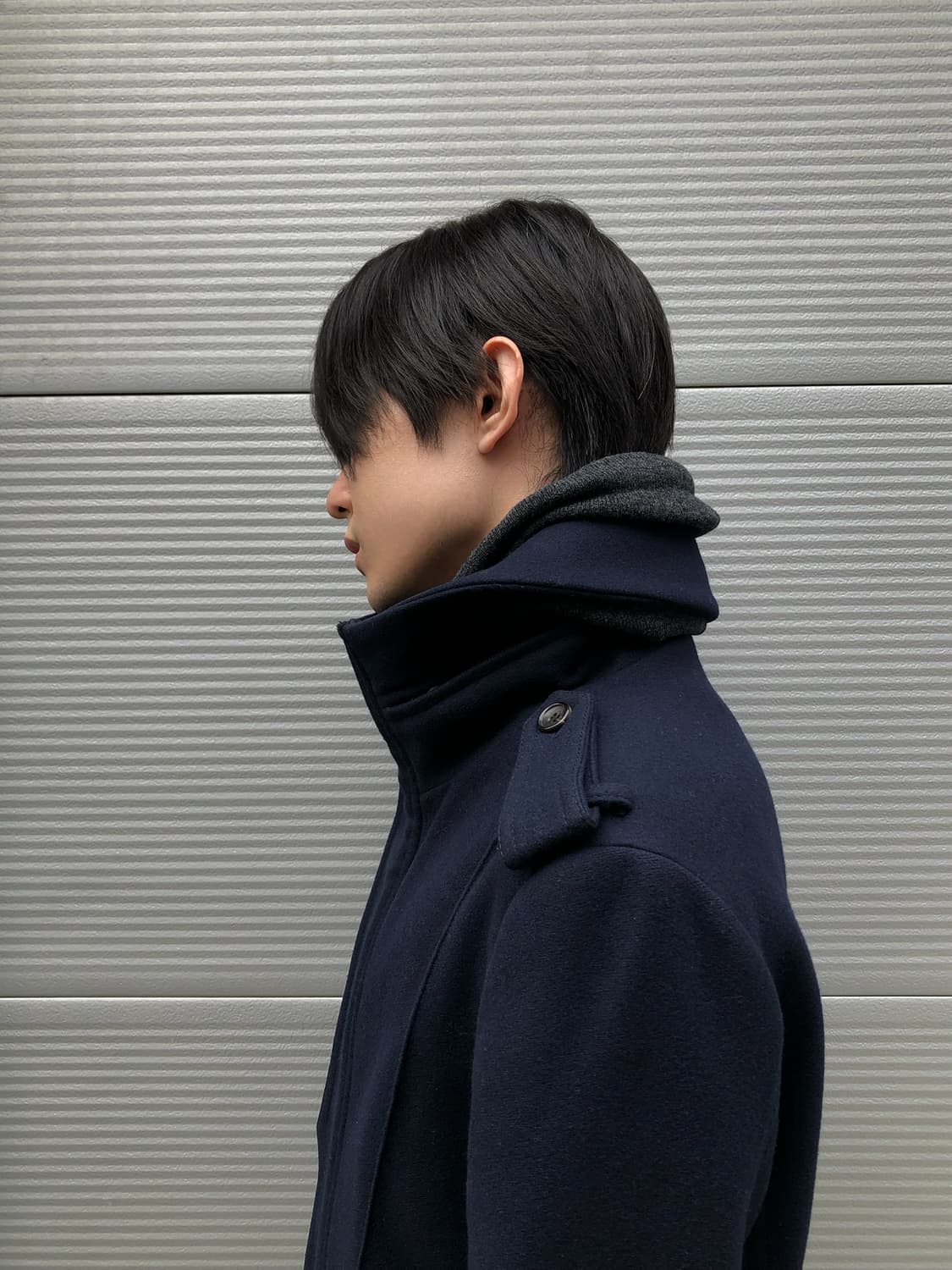 우영미 캐시미어 도킹 하이넥 코트 상품이미지3