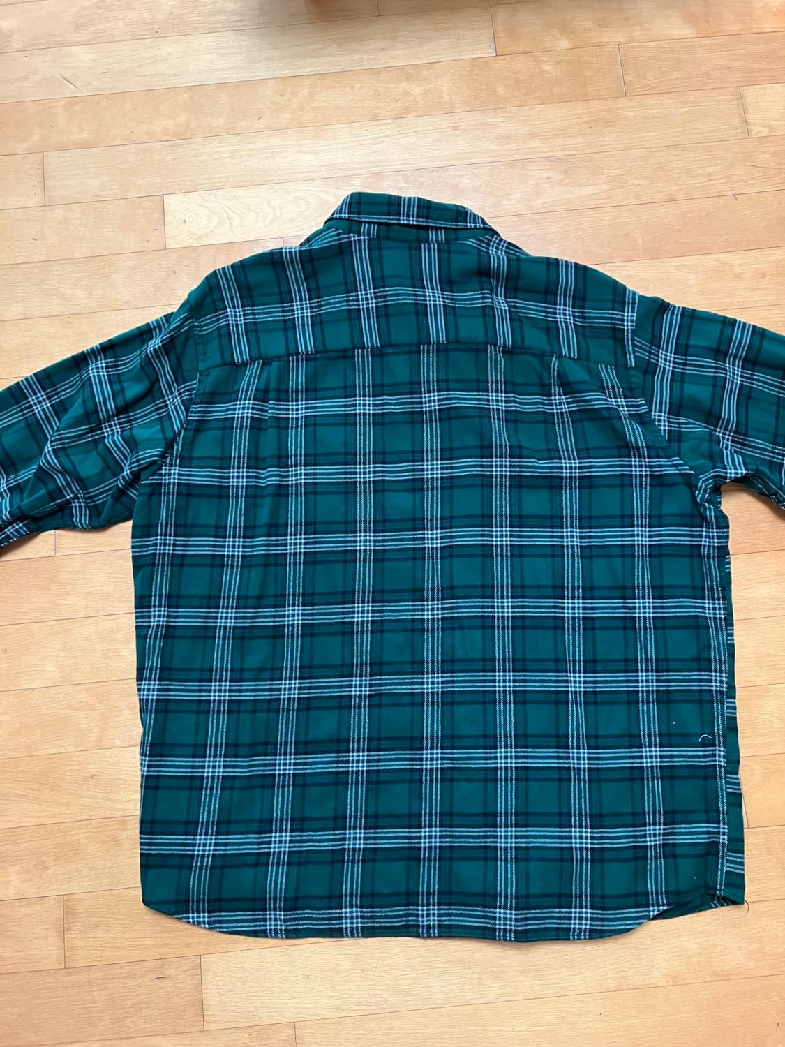 유니클로 플란넬 체크 셔츠 그린 3XL 상품이미지5