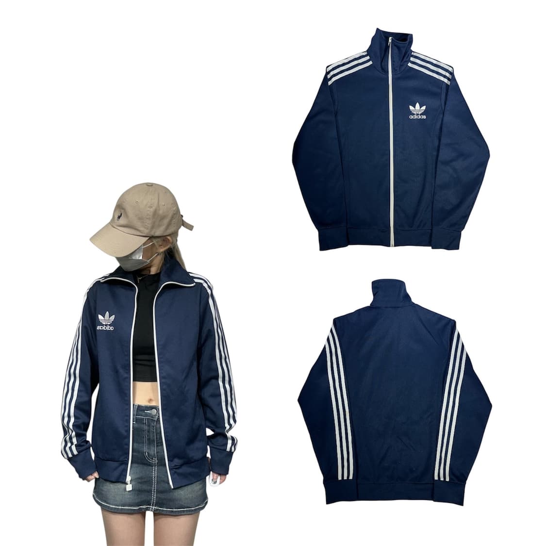 아디다스 네이비 화이트 삼선 트랙탑 져지 95 상품이미지1