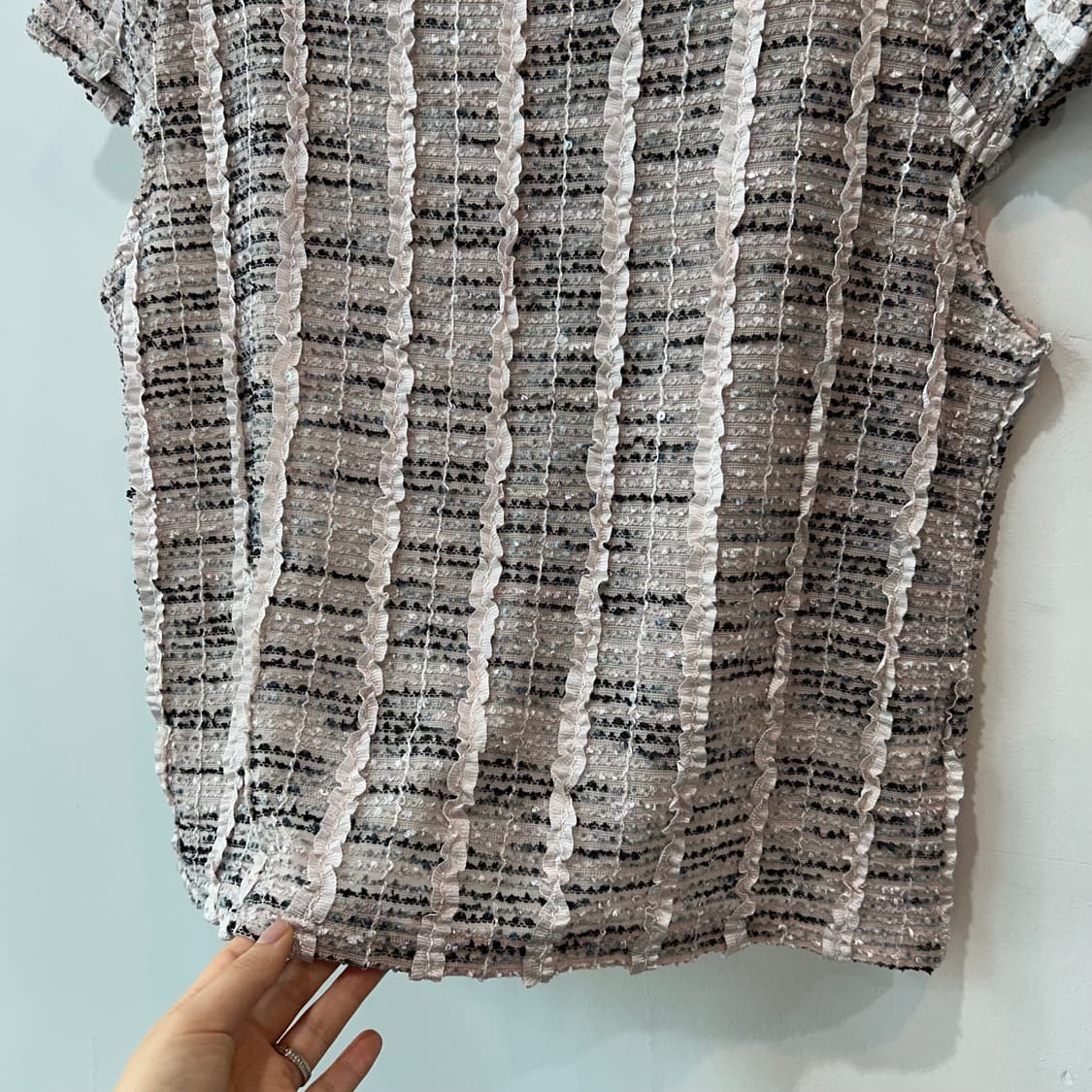 트위드 스팽글 디테일 탑 상품이미지3