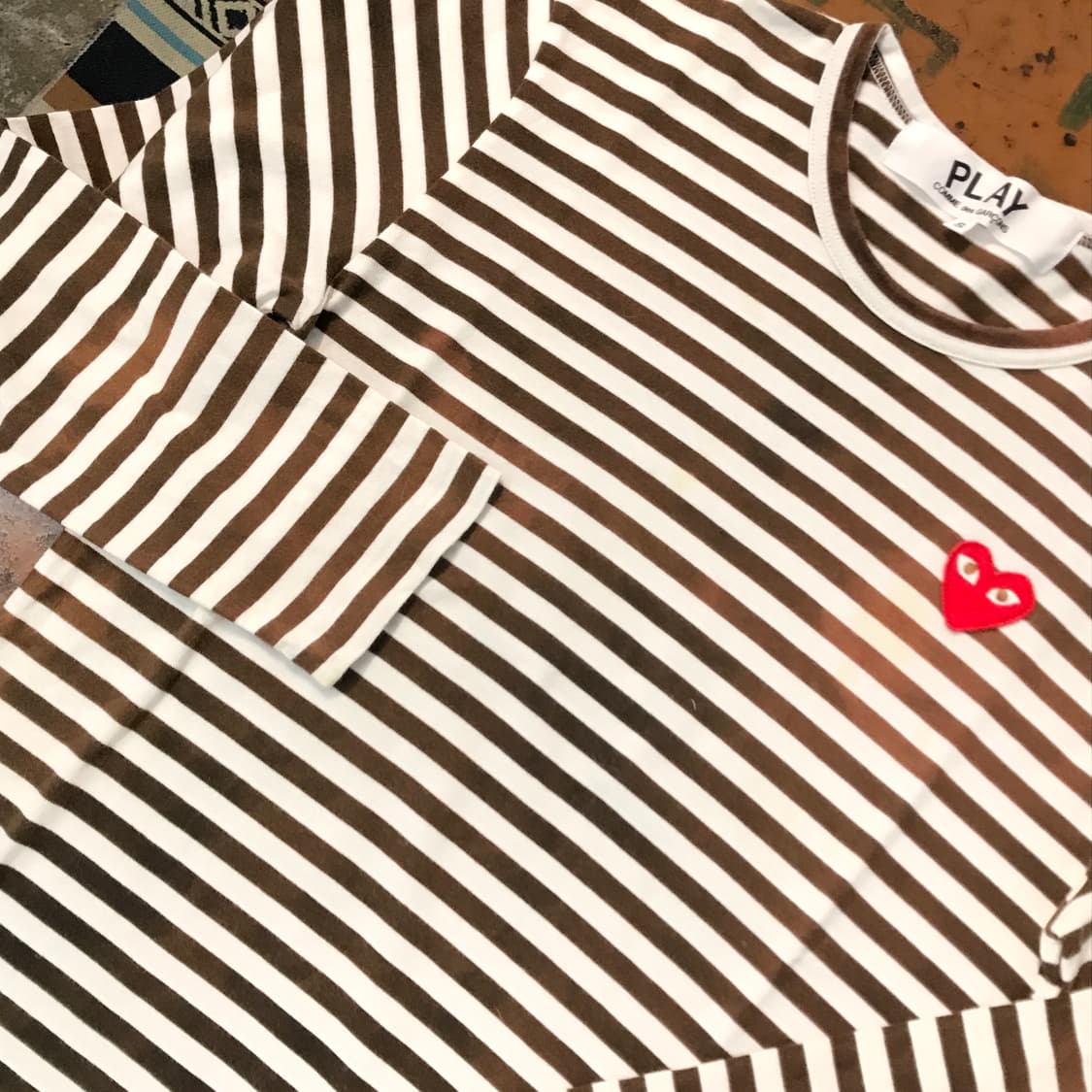 꼼데가르송 브라운 스트라이프 롱 슬리브 여성 55 사이즈  상품이미지4