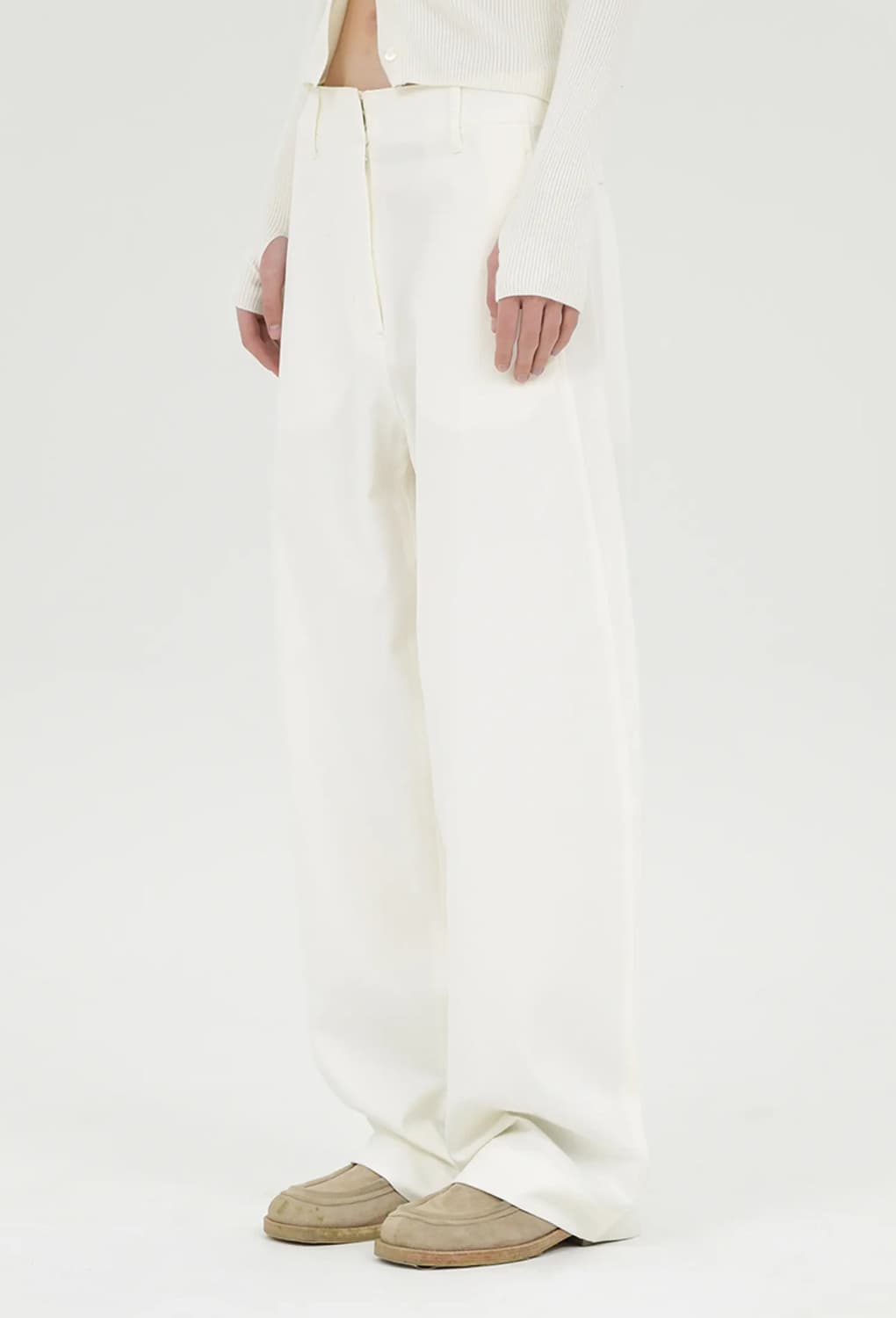 [브라운야드] 하이웨스트 치노 팬츠 (WHITE) 상품이미지3