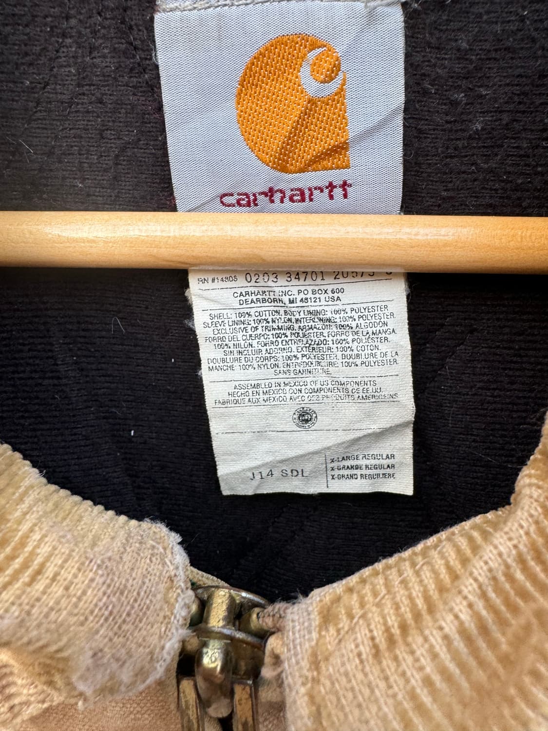 00s 칼하트 빈티지 싼타페 sdl 코듀로이카라 가죽탭 워크 자켓 상품이미지8