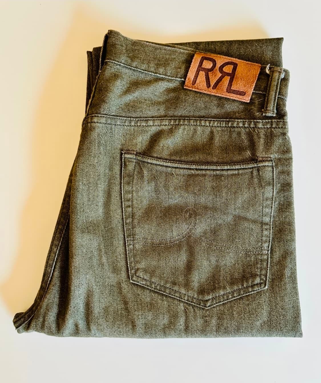 RRL 더블알엘 빈티지 5 포켓 올리브 셀비지 데님 34×32 상품이미지1