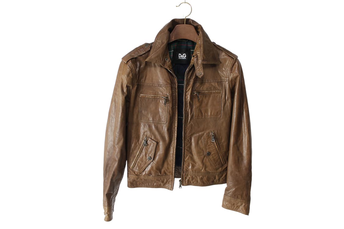 2000s Dolce & Gabbana 돌체앤가바나 고트스킨 레더자켓 상품이미지7