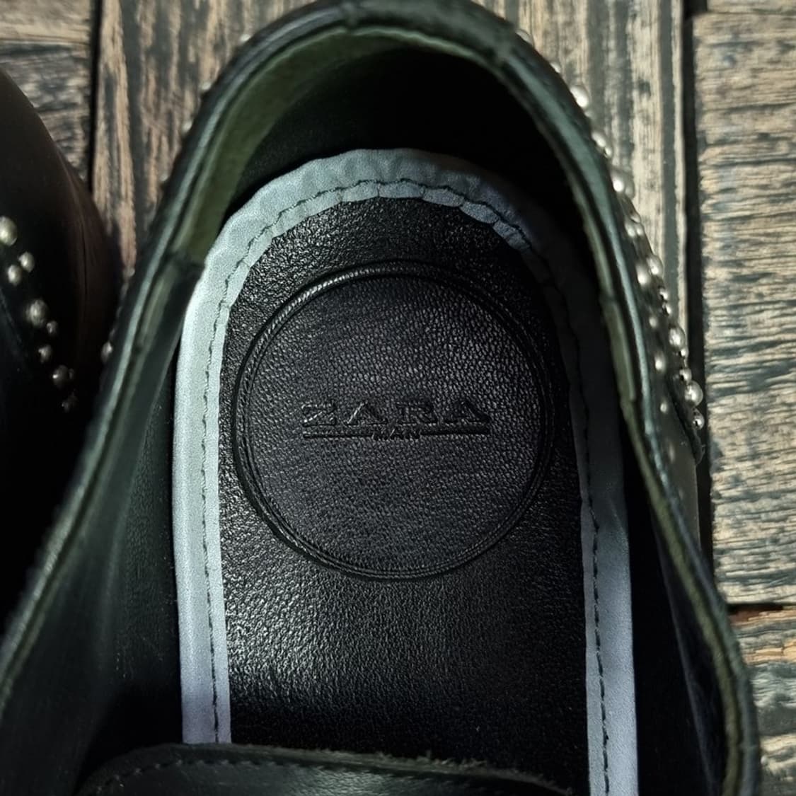 [ZARA] 자라 펑크 윙팁 스터드 더비 슈즈 M16419 상품이미지8