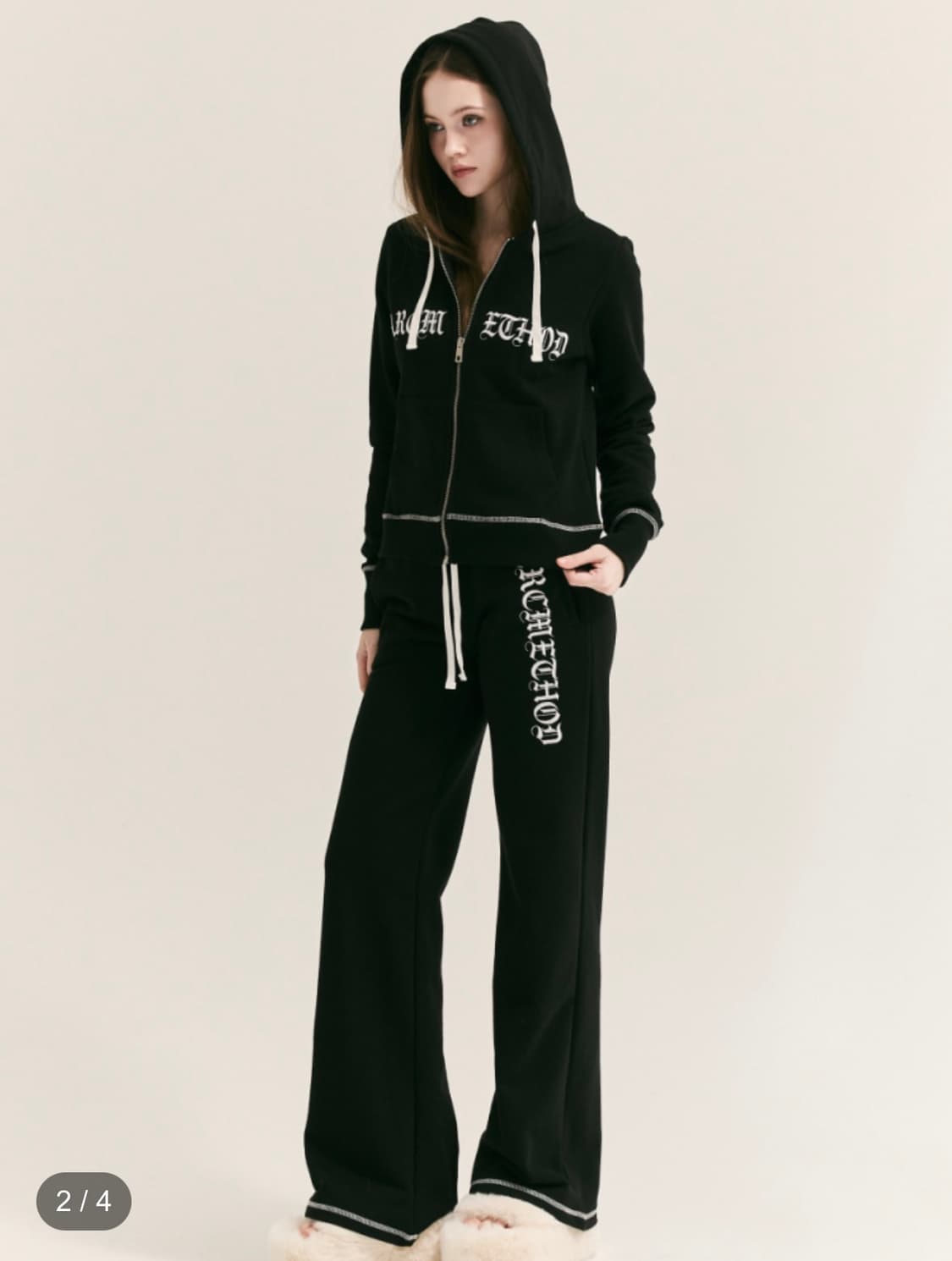 아크메서드 애프터 클래스 로고 부츠컷 팬츠 블랙 상품이미지2