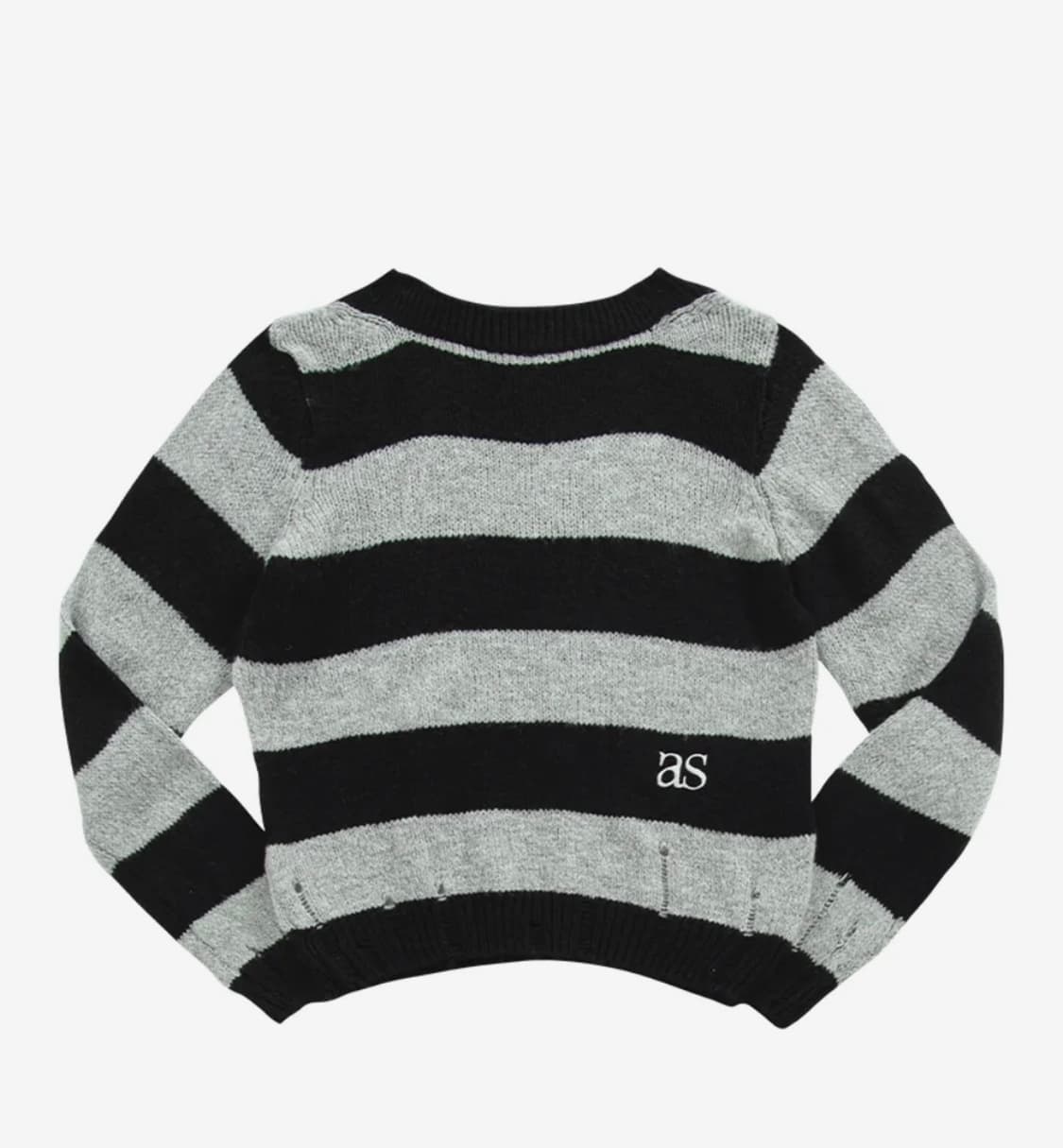 애즈온 오프숄더 SORI OFF STRIPE KNIT BLACK 상품이미지2