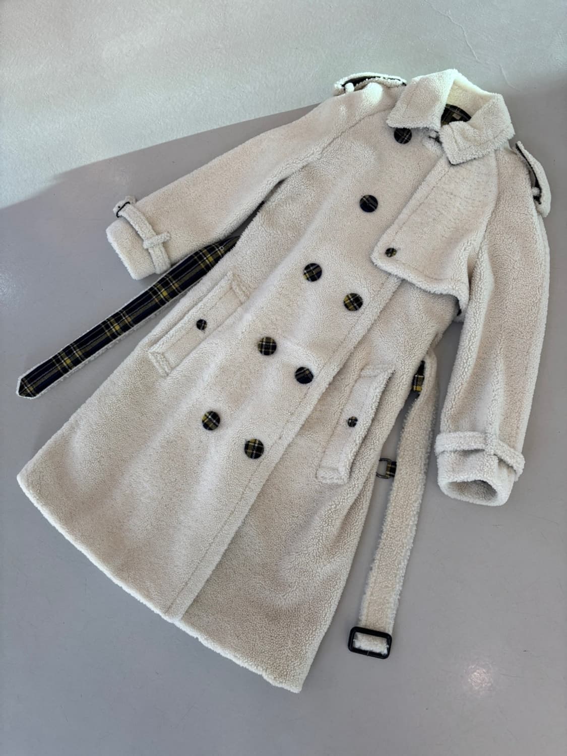 Vintage Burberry Fleece Trench Wool CT 상품이미지3